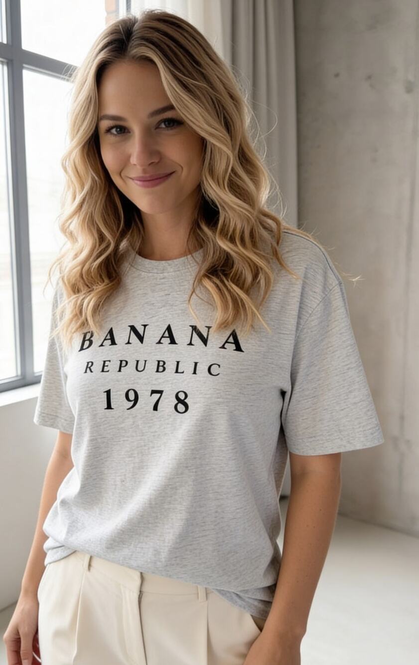 Banana Republic Graphic Logo Tee Minimalist Casual Shirt